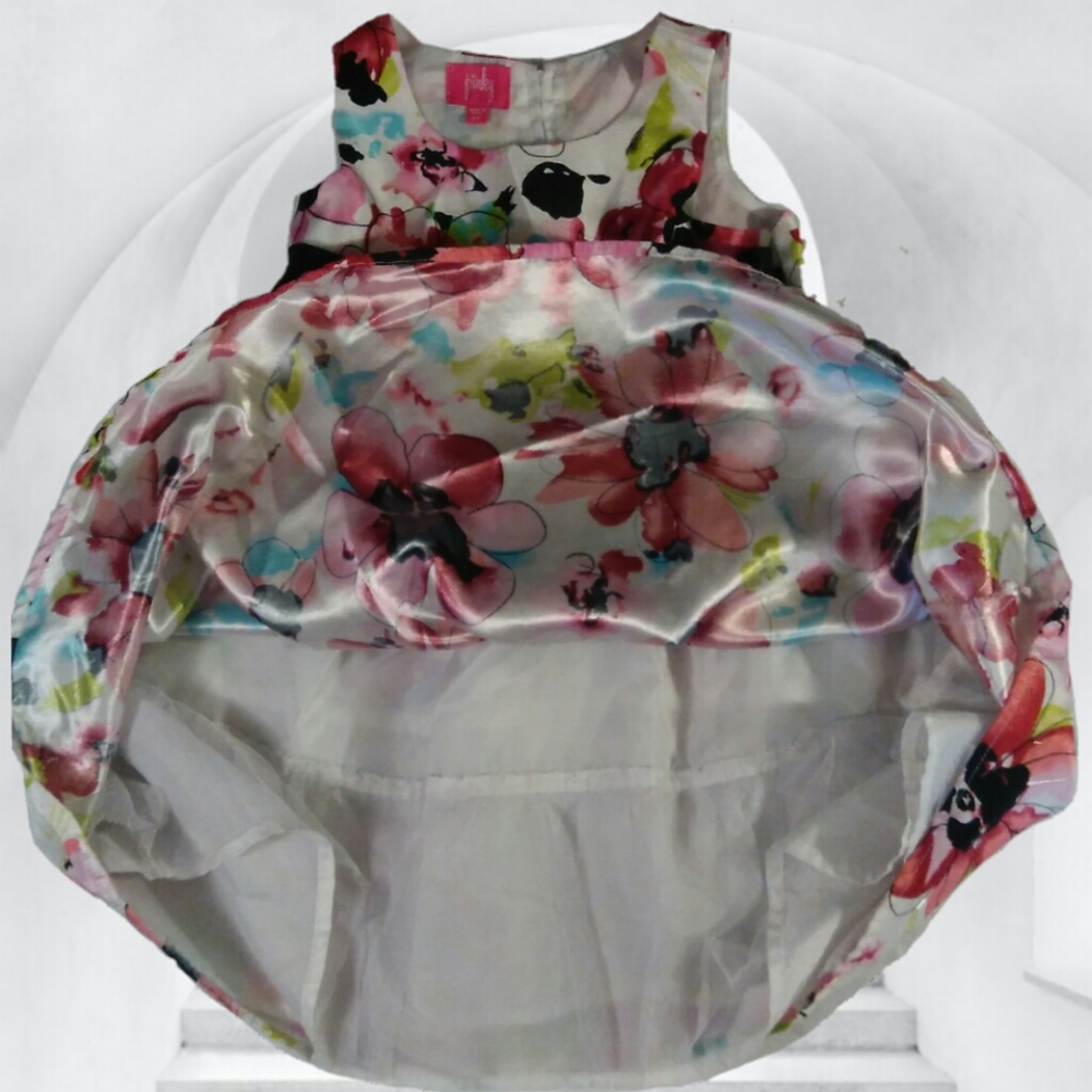 PINKY girls 5T FLORAL DRESS BLACK BOW ACCENT holidays Christmas easter 5 T - Picture 7 of 11